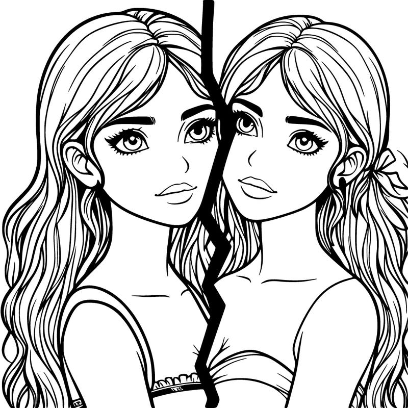 split realistic girl