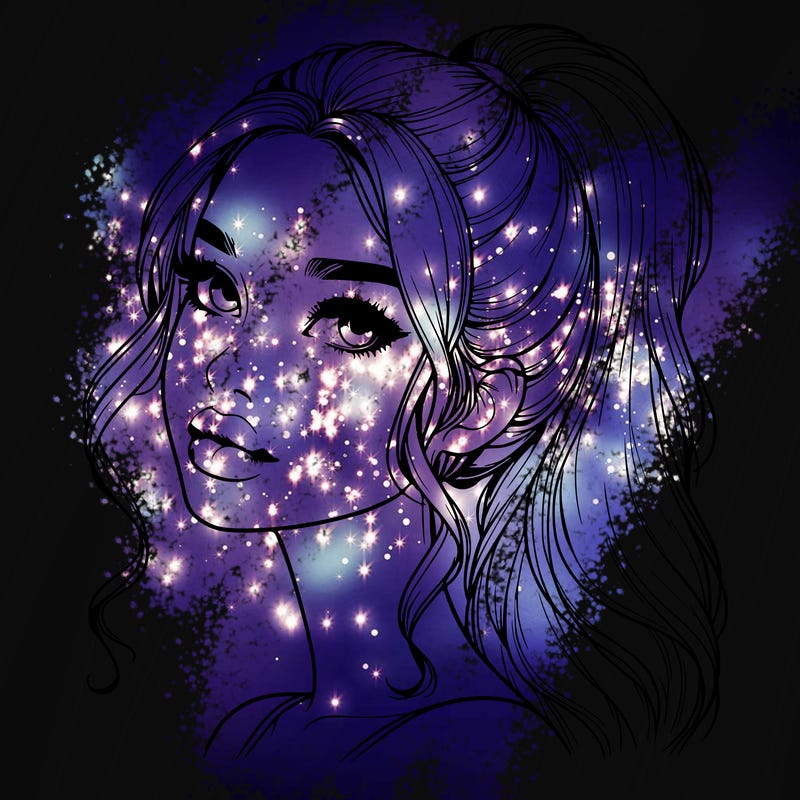 realistic girl with a ponytail on her hair and lips