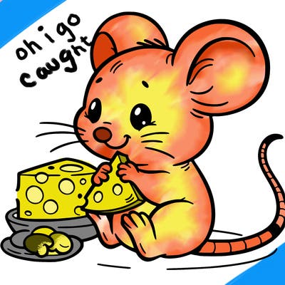 mouse eating cheese