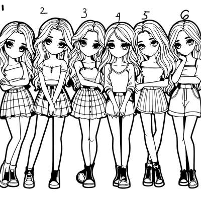 a group of girls realistic