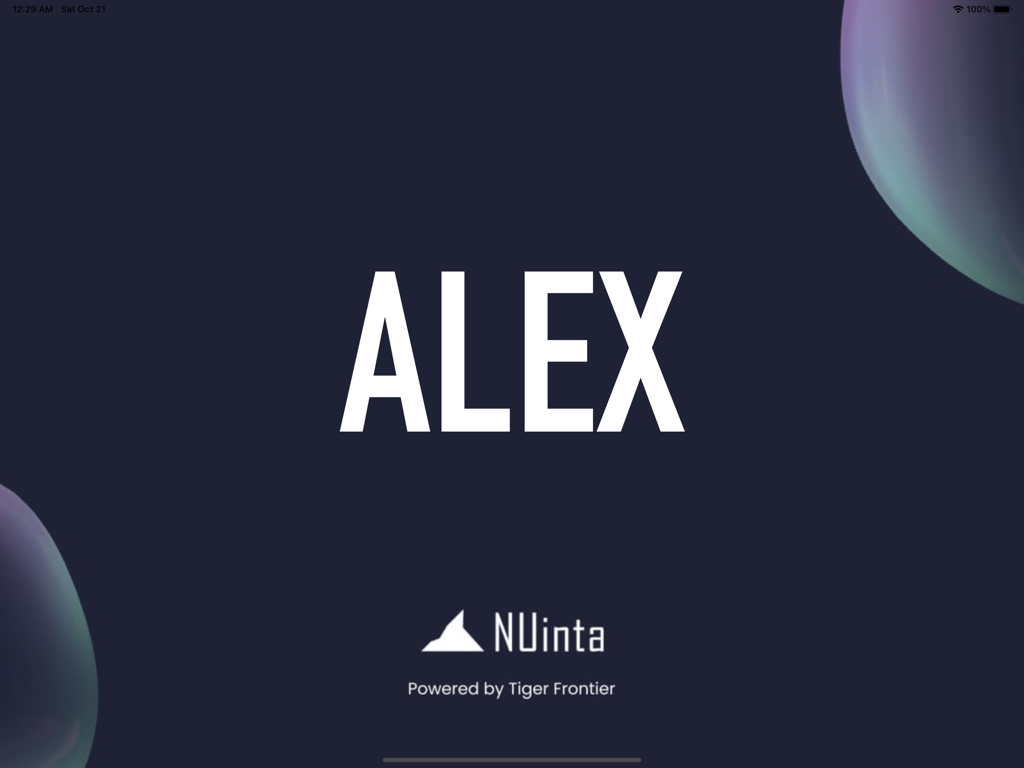 HelloSign - Professional digital greeting sign on an iPad displaying the name ALEX for high-end concierge or chauffeur services.