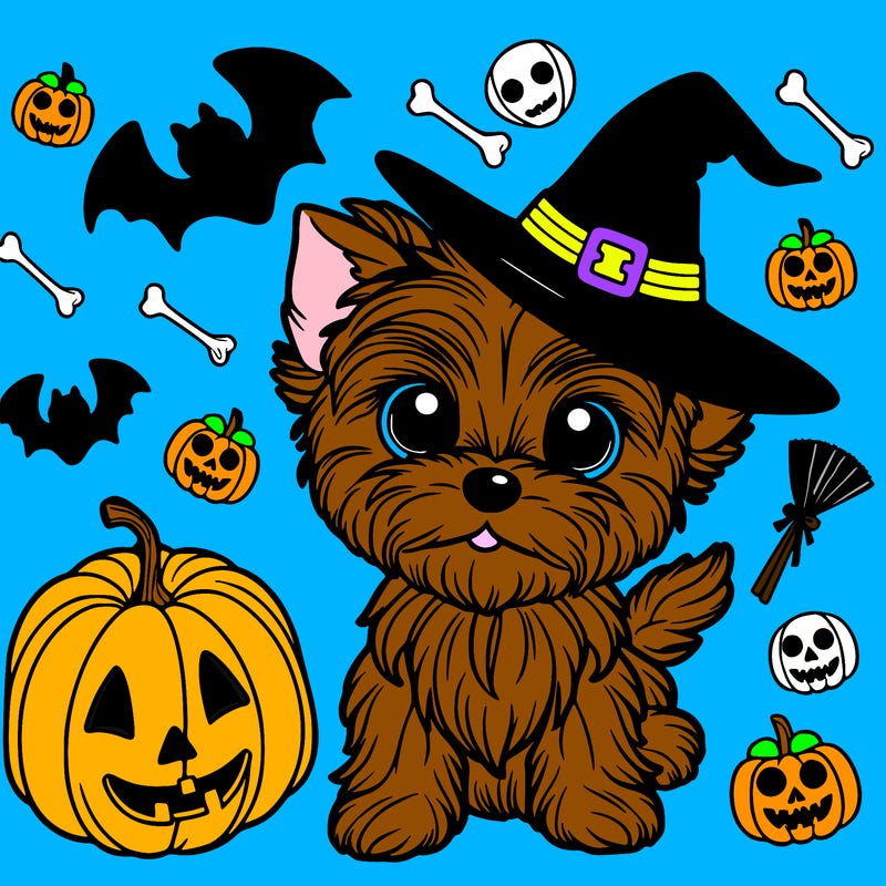 cute halloween yorkie