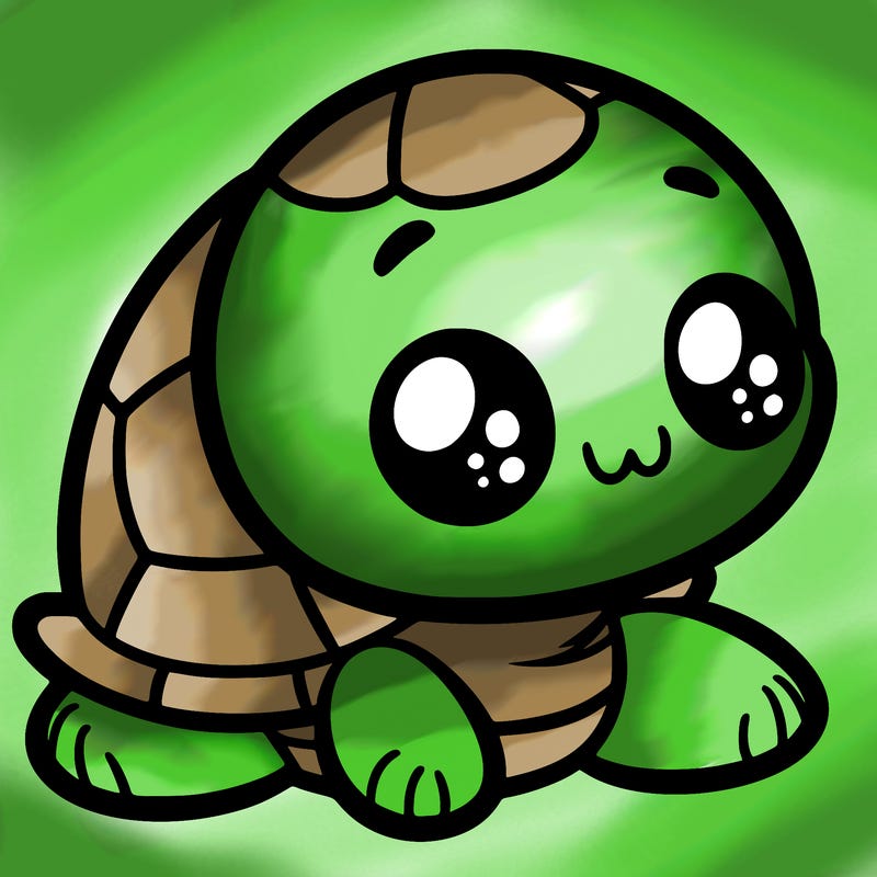 cute little animated turtle