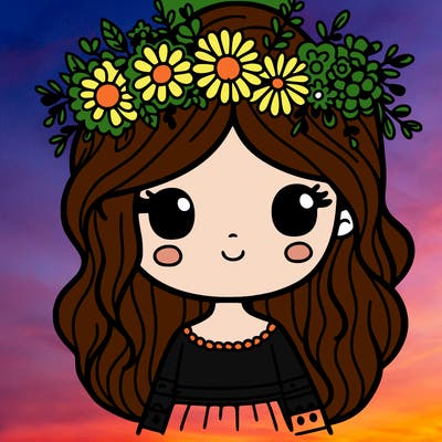 girl with flowers crown