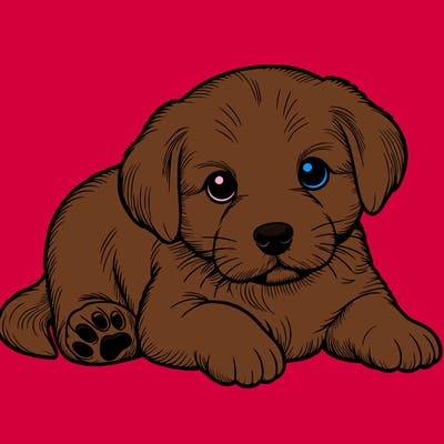 a cute realistic puppy