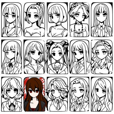 girls that look diffrent anime