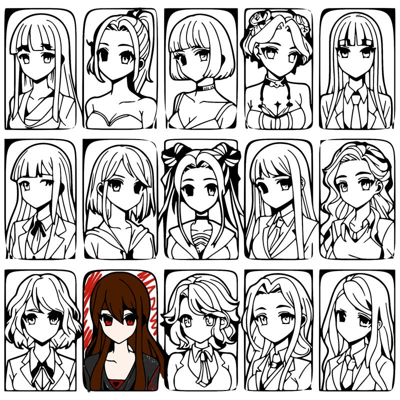 girls that look diffrent anime