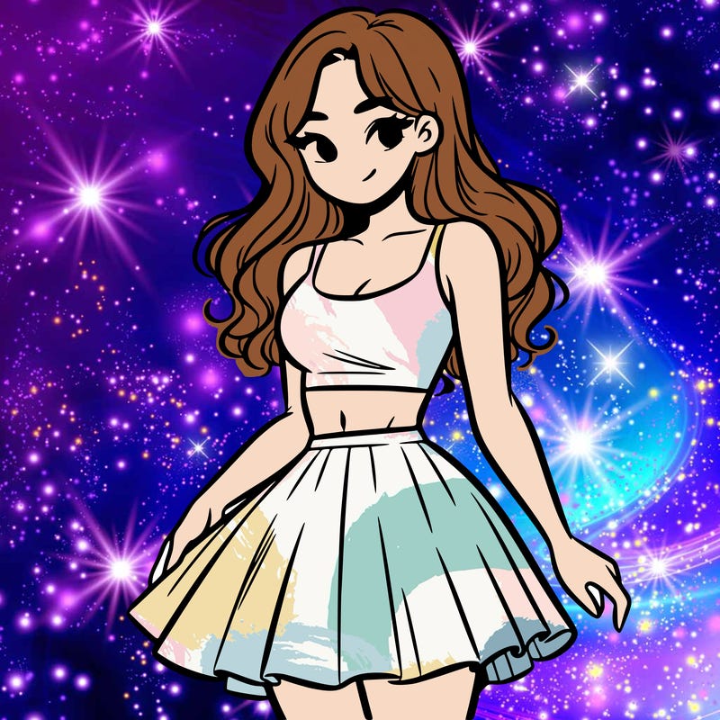 woman in a skirt and crop top