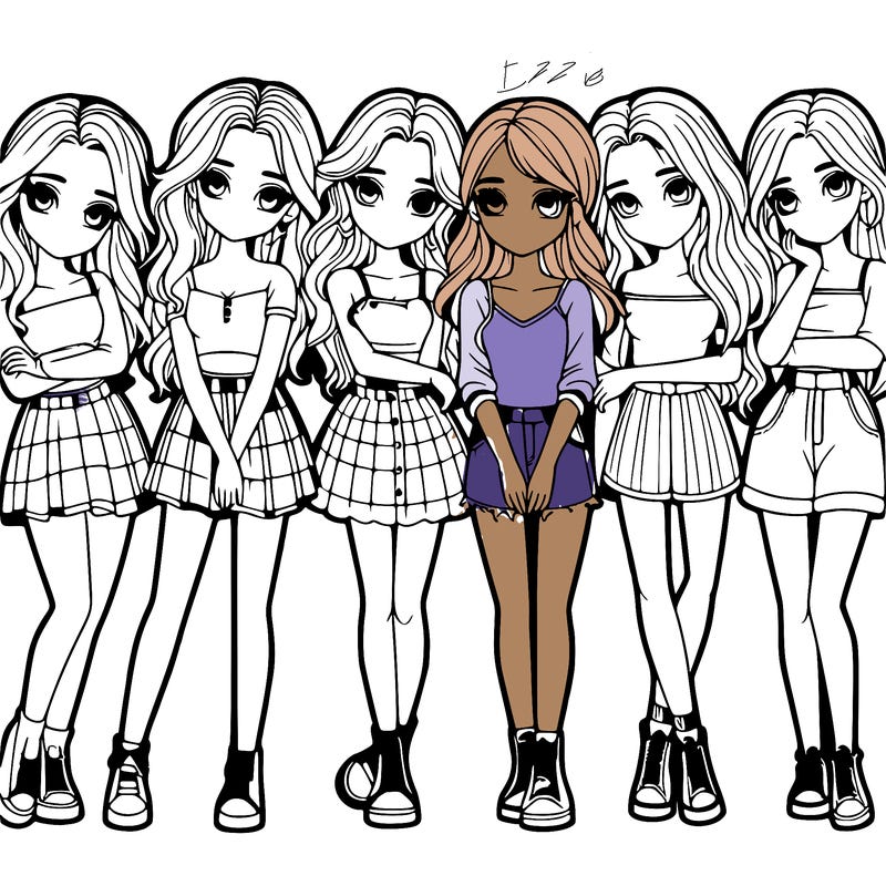 a group of girls realistic