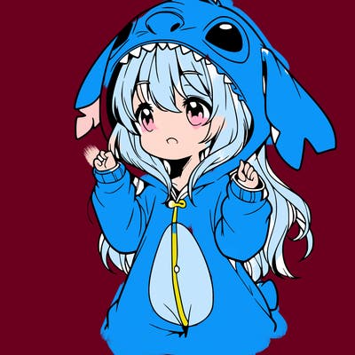 anime girl in a stitch onsie