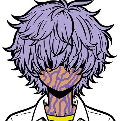 manga boy fluffy hair covering his eyes