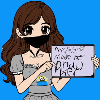 realistic pretty girl holding blank sign