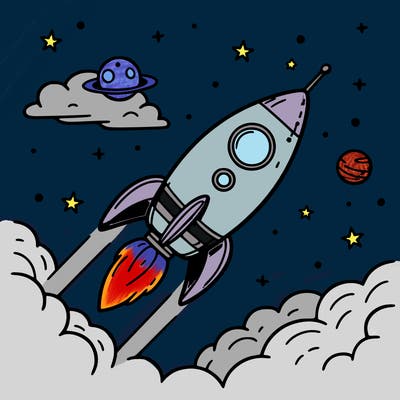 rocket in space