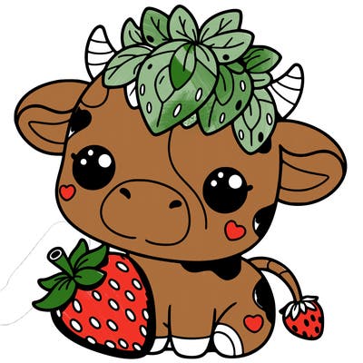 cute strawberry cow