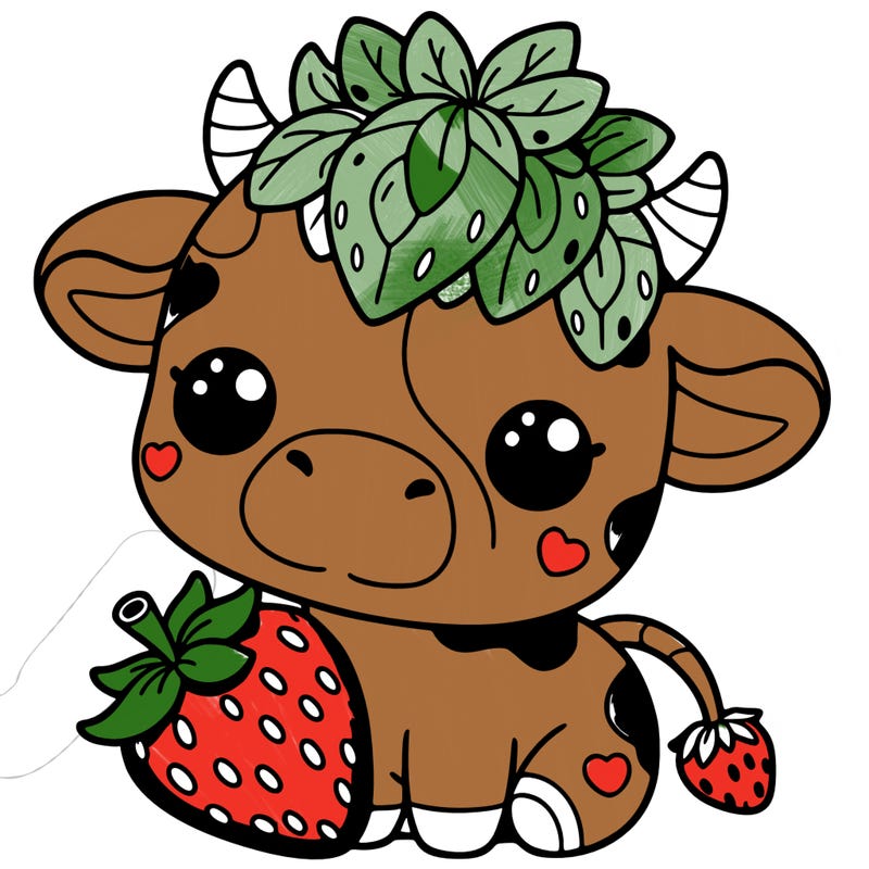 cute strawberry cow