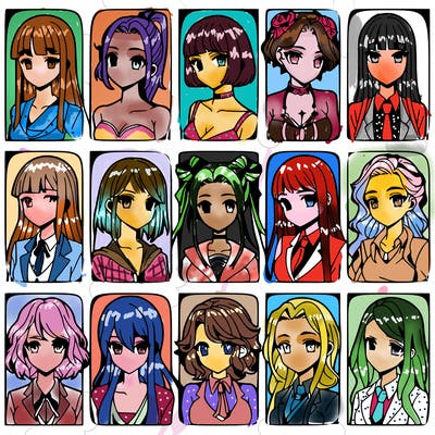 girls that look diffrent anime