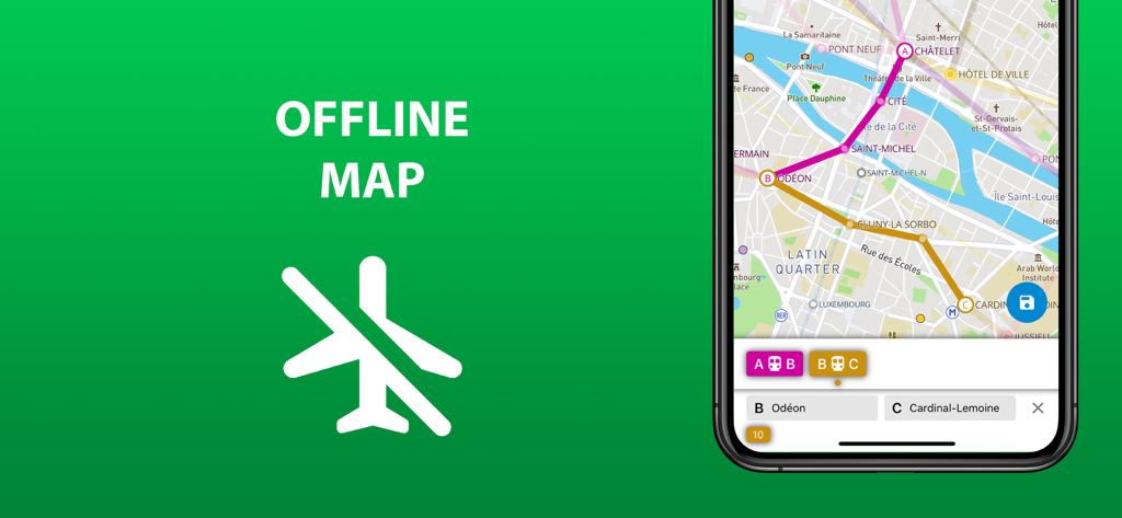 City Transport Map Porto - City Transport Map Porto app screenshot showing the offline map feature and public transit navigation interface