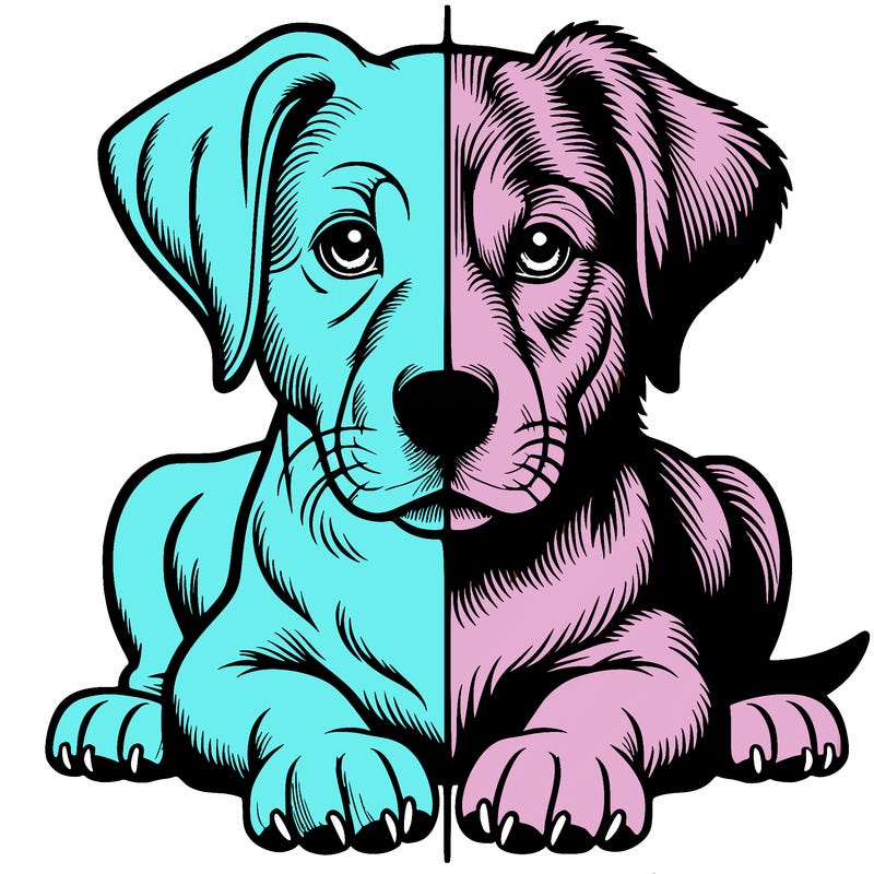 realistic dog split picture