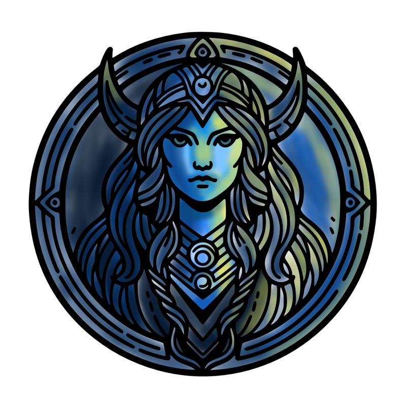 realistic valhalla goddess  symbol