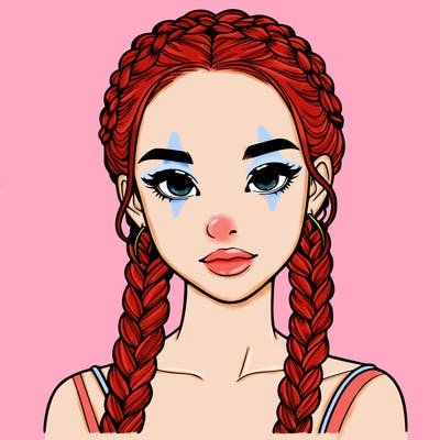realistic girl with braids