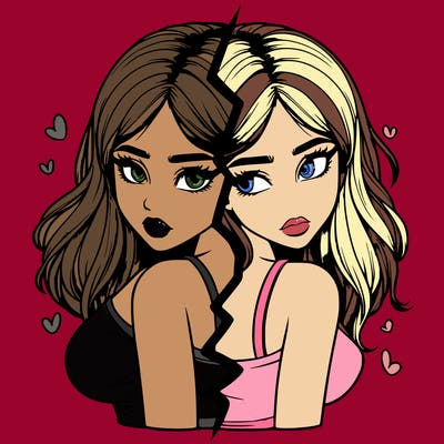 realistic girl split