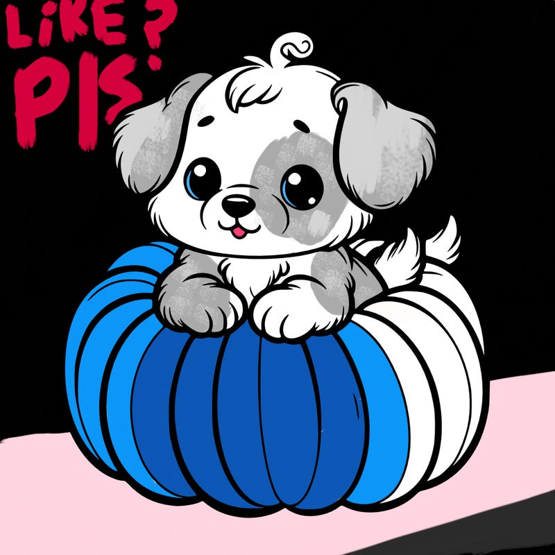 cute little puppy in a pumpkin