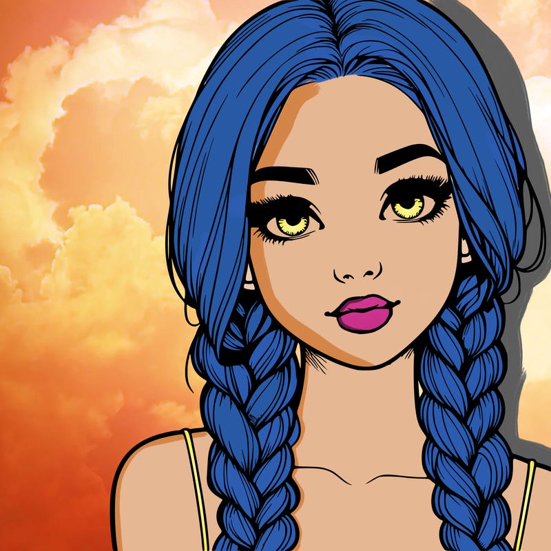 realistic girl with braids