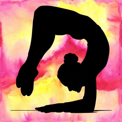 realistic girl doing gymnastics