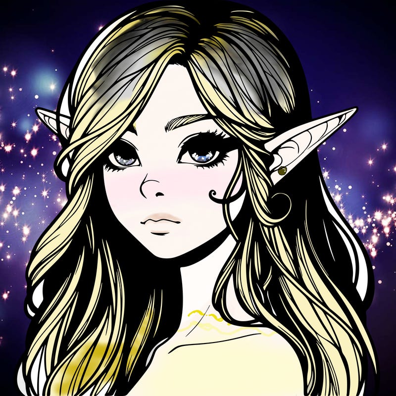 elf girl realistic dark fantasy