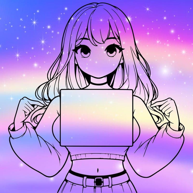 girl holding a blank sign in a long sleeve crop top