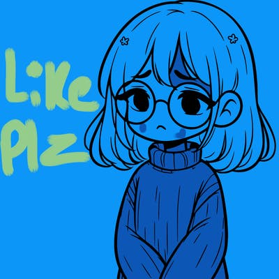 sad girl with glasses in a sweater