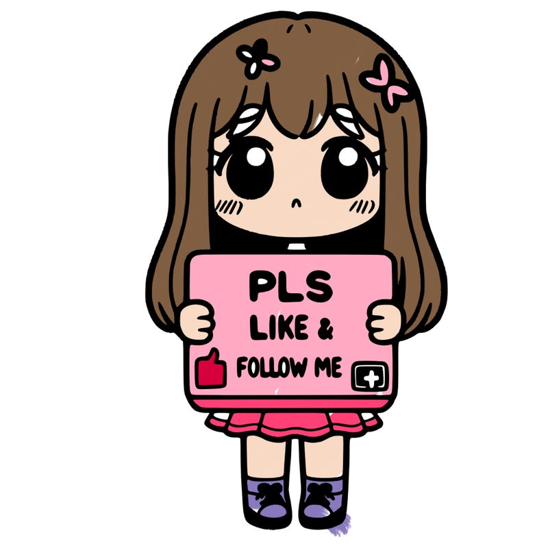 girl holding a sign that says pls like and follow me