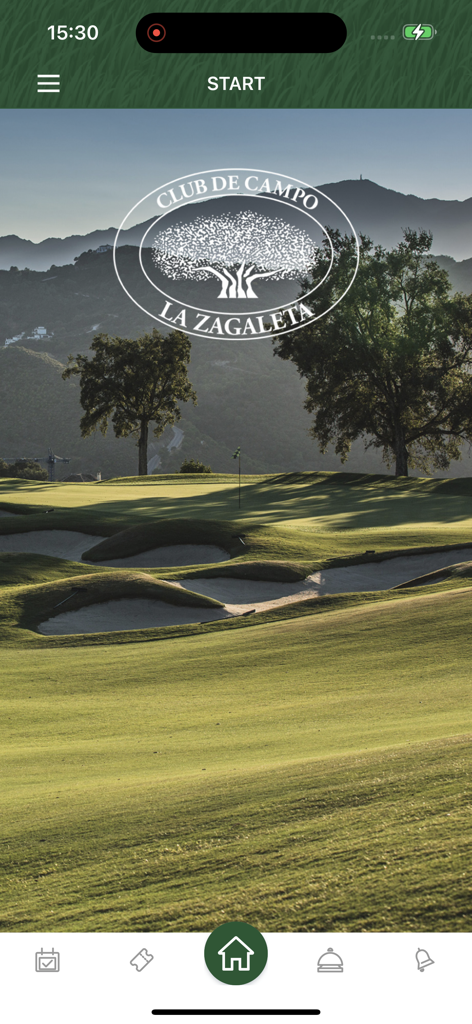 Club de Campo La Zagaleta - Pantalla de inicio de la aplicación Club de Campo La Zagaleta con vista al campo de golf