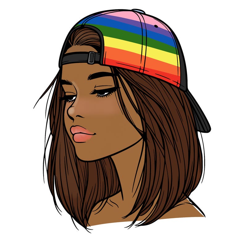 realistic  girl with a backwards hat