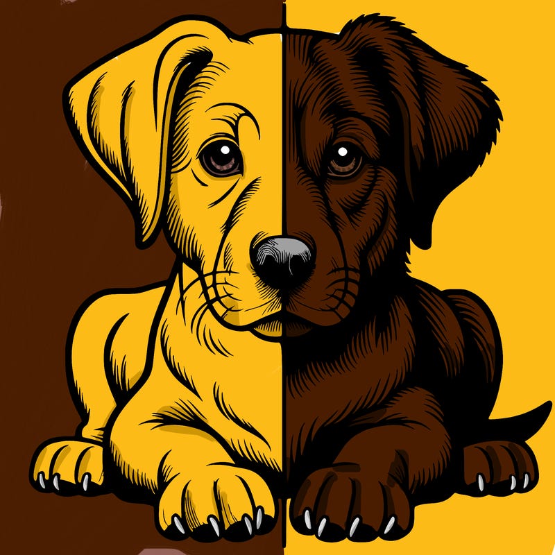 realistic dog split picture