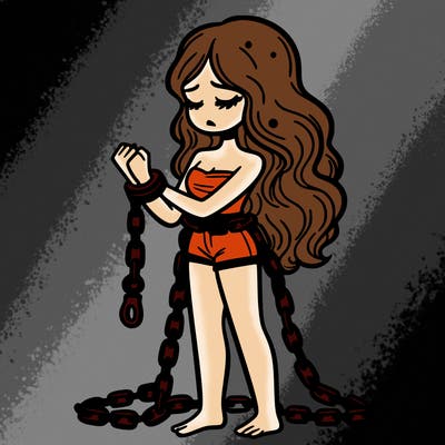 woman in chains