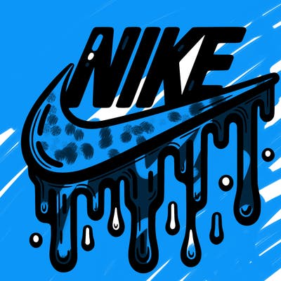 dripping nike logo