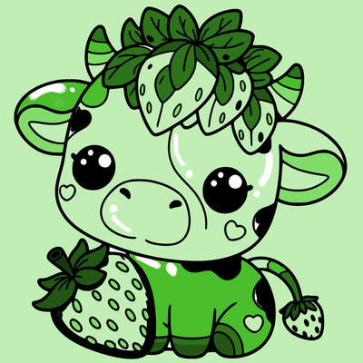 cute strawberry cow