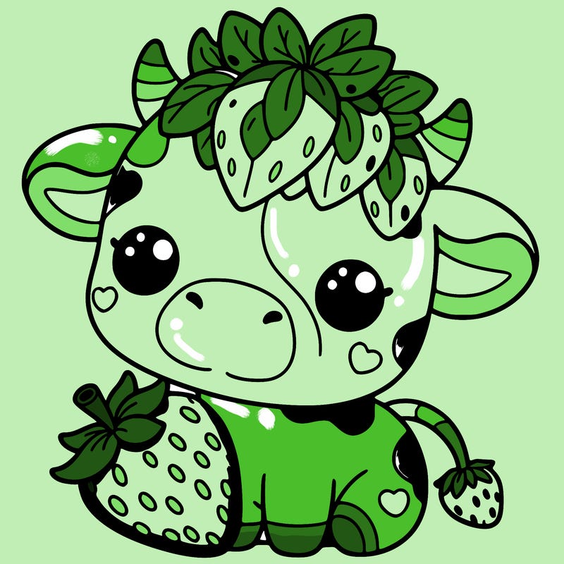 cute strawberry cow