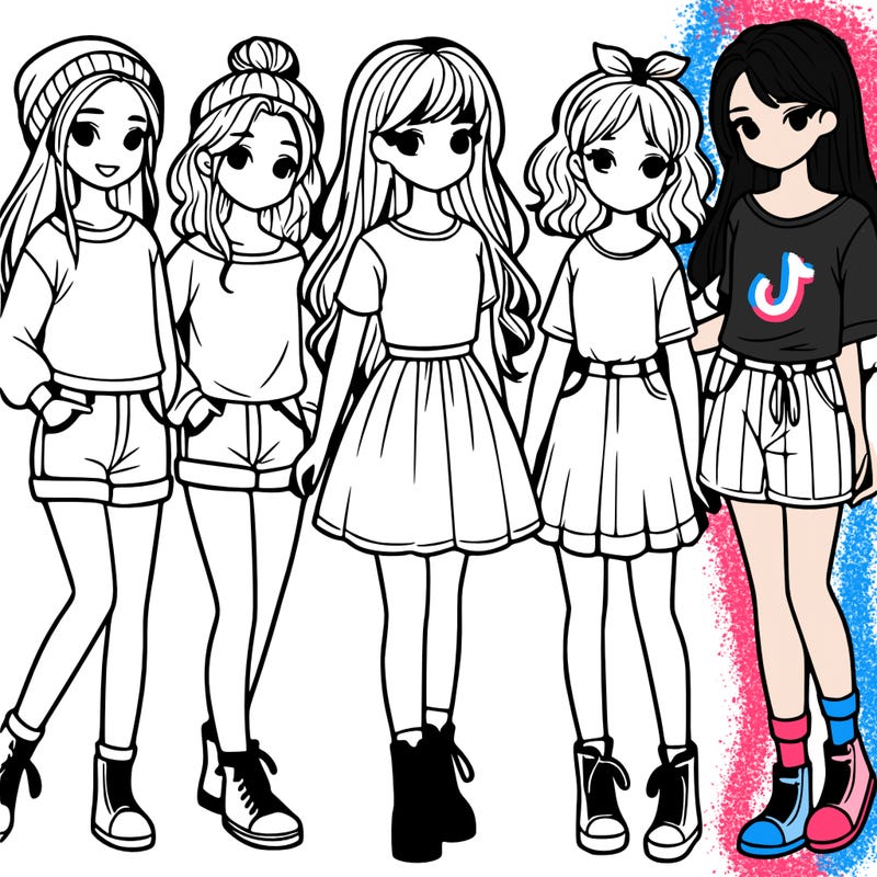 a group of five girls