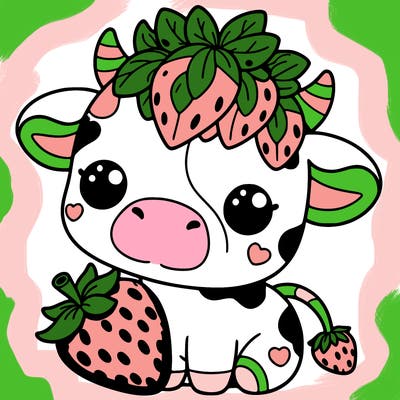cute strawberry cow