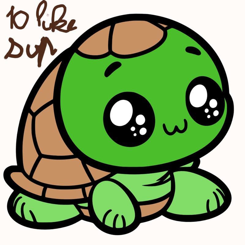cute little animated turtle