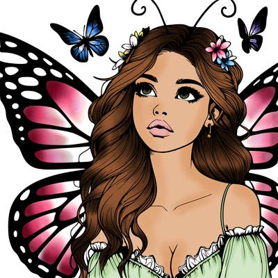 butterfly fairy realistic girl