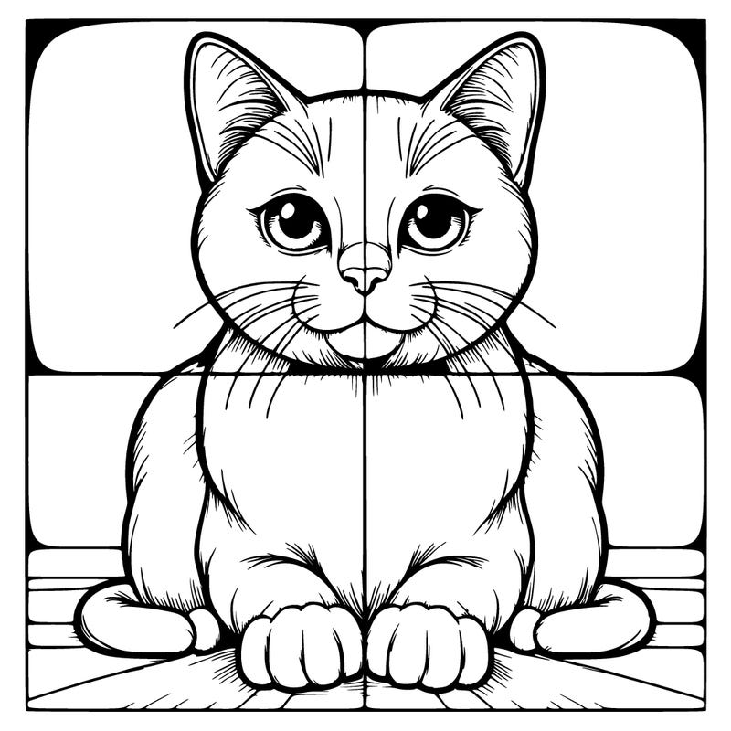 realistic cat split into 4 quadrants