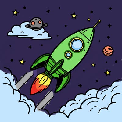 rocket in space