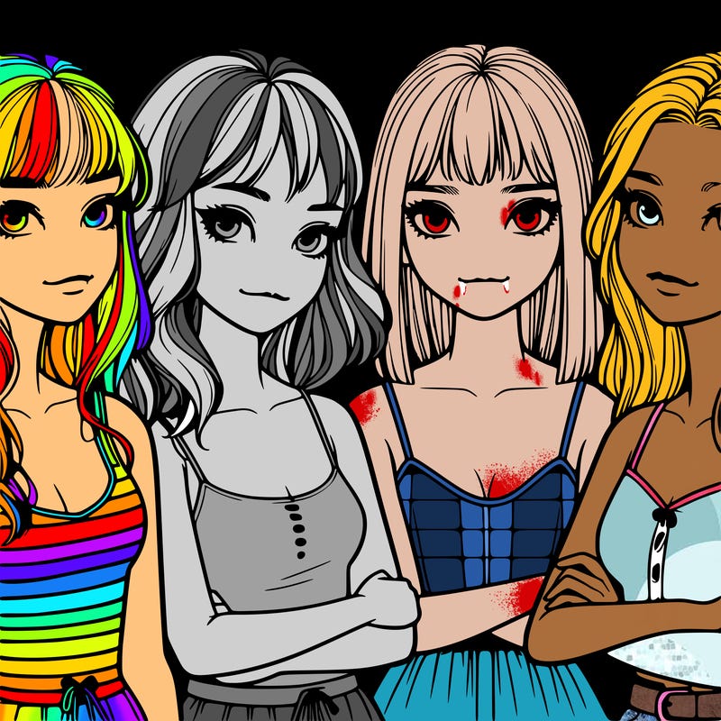 four realistic girls