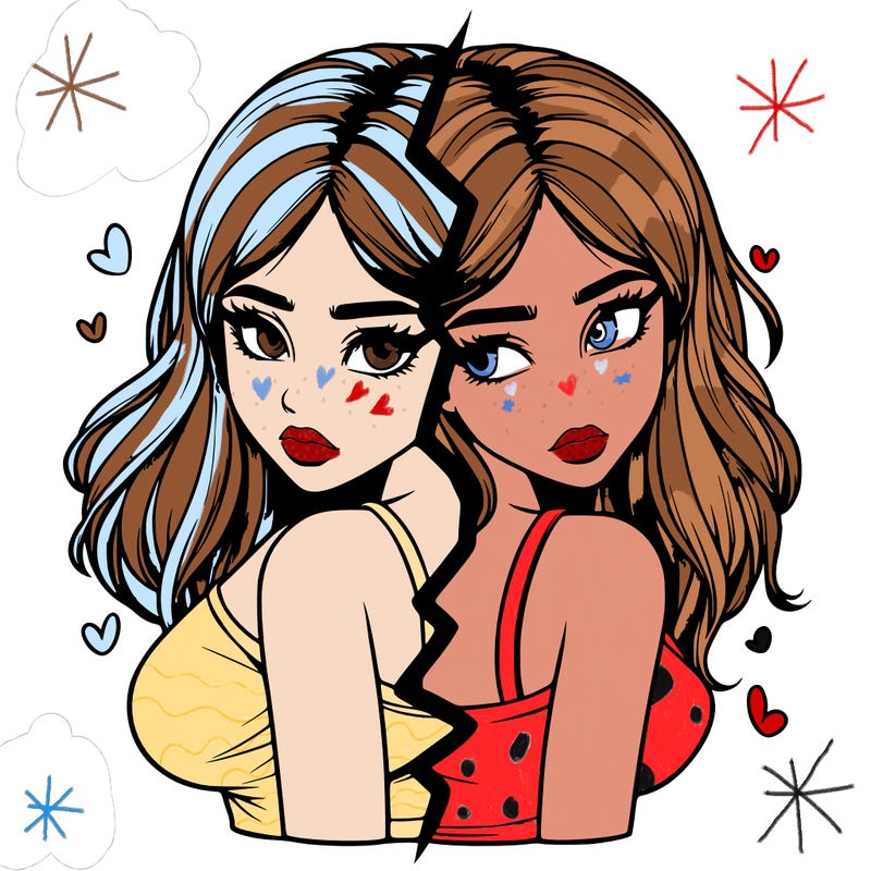 realistic girl split