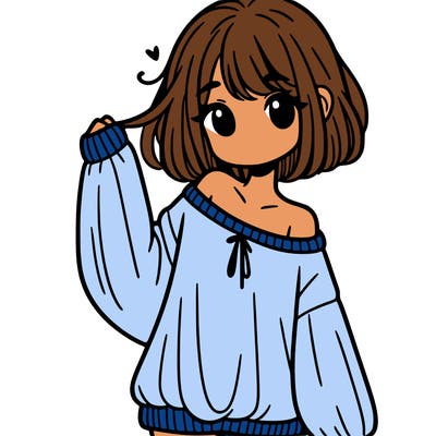 girl in baggy sweater hanging off her shoulder