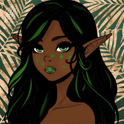 elf girl realistic dark fantasy