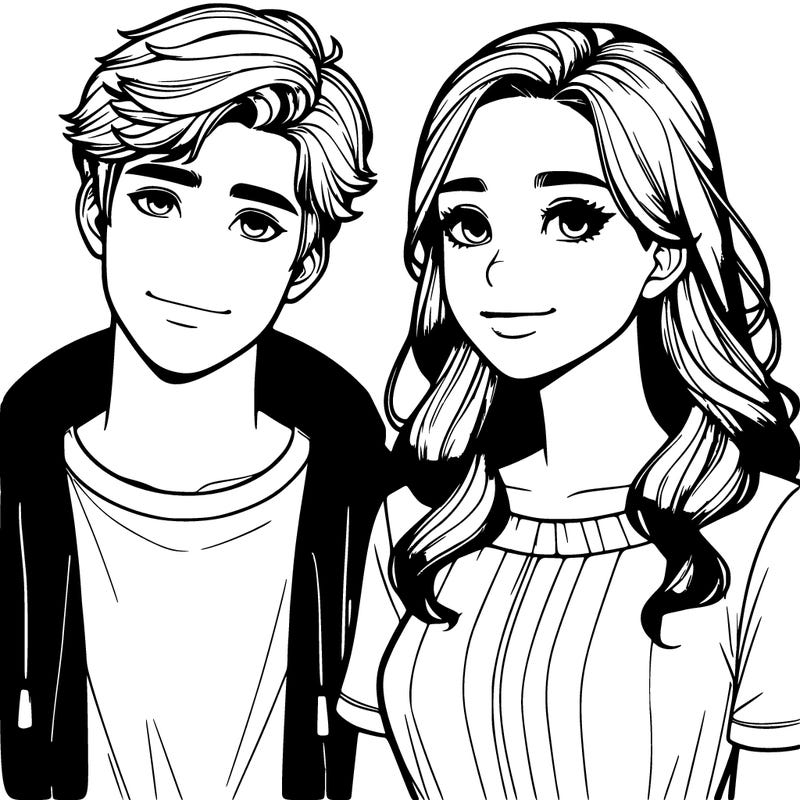 realistic teenage boy and girl